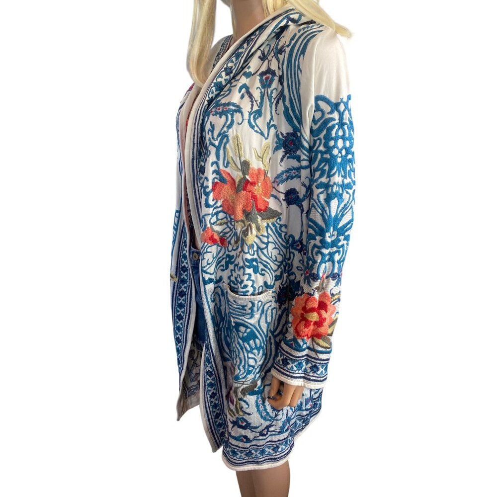 NWT Johnny Was Hooded Duster Embroidered Open Cardigan Small MSRP$540 Rare! HTF - Picture 11 of 17